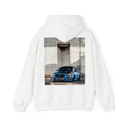 Subaru WRX STI Blue Concrete Wall
