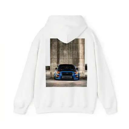Subaru WRX STI Blue Concrete Wall Front