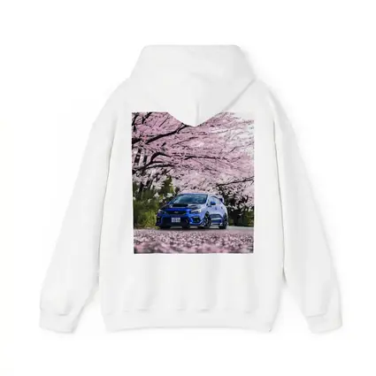 Subaru WRX STI Blue Under Cherry Blossoms