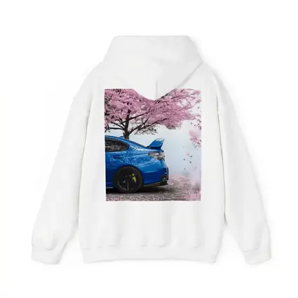 Subaru WRX STI Blue Under Cherry Blossoms