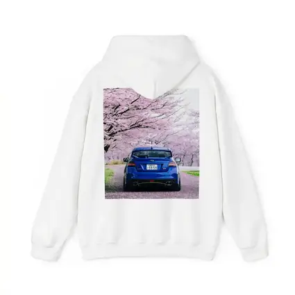 Subaru WRX Blue Under Cherry Blossoms Japan