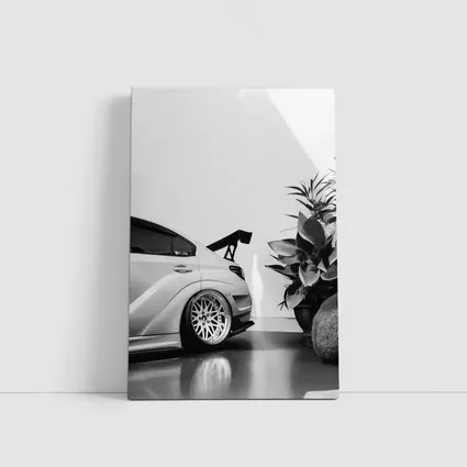Subaru WRX STI Black White Stance Shot
