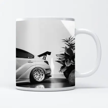 Subaru WRX STI Black White Stance Shot