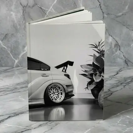 Subaru WRX STI Black White Stance Shot