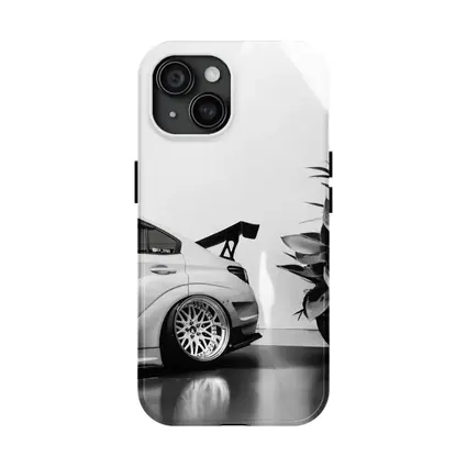 Subaru WRX STI Black White Stance Shot