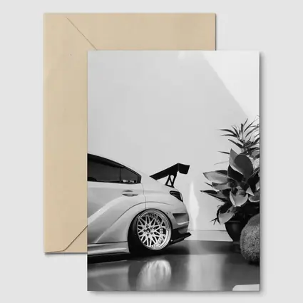 Subaru WRX STI Black White Stance Shot