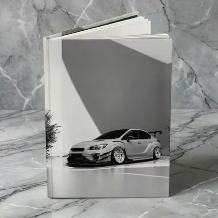 Subaru WRX STI Slammed Black White Art