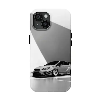 Subaru WRX STI Slammed Black White Art