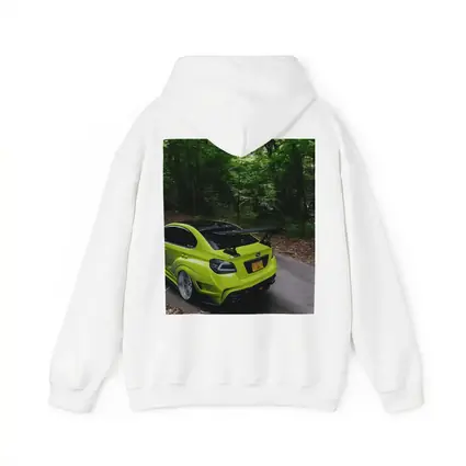 Subaru WRX STI Green Car Forest Road