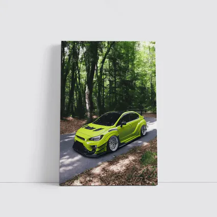 Subaru WRX STI Green Forest Road
