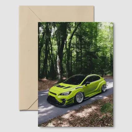 Subaru WRX STI Green Forest Road