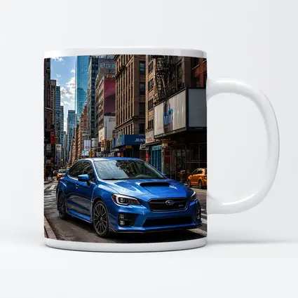 Subaru WRX Blue City Street Scene