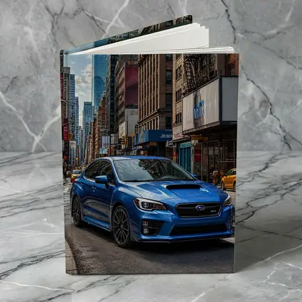 Subaru WRX Blue City Street Scene