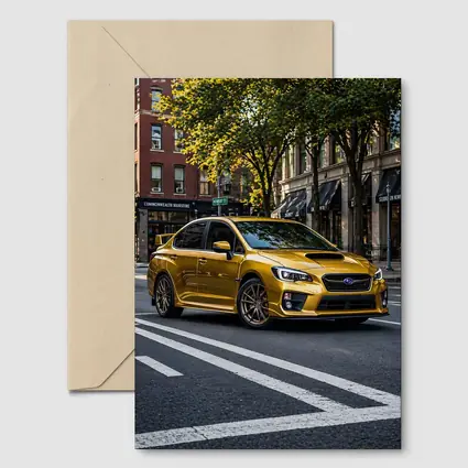 Subaru WRX Gold City Street Urban Setting