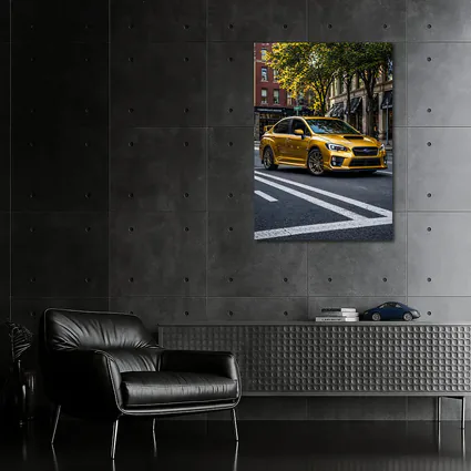 Subaru WRX Gold City Street Urban Setting