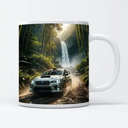 Subaru WRX Rally Car Jungle Waterfall