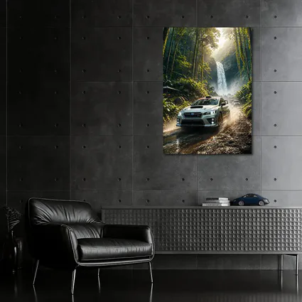 Subaru WRX Rally Car Jungle Waterfall
