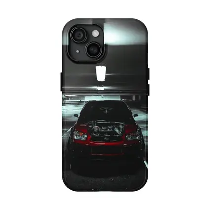 Subaru WRX Red Car Underground Parking Dark