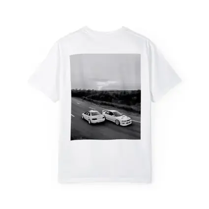 Two White Subaru Impreza WRX On Road