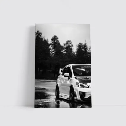 Subaru WRX STI Rainy Day Black White