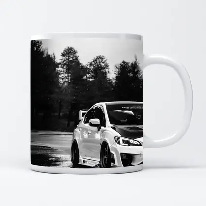 Subaru WRX STI Rainy Day Black White