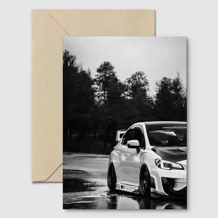 Subaru WRX STI Rainy Day Black White