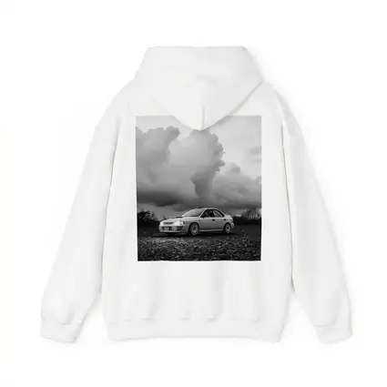 Subaru Impreza WRX Black White Stormy Sky