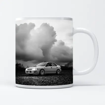 Subaru Impreza WRX Black White Stormy Sky