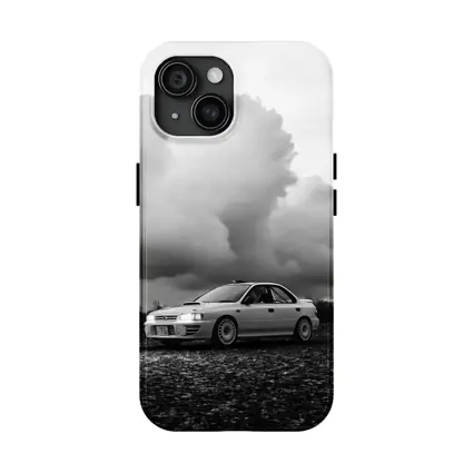 Subaru Impreza WRX Black White Stormy Sky
