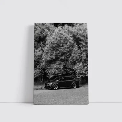 Subaru WRX Black Sedan Forest Background
