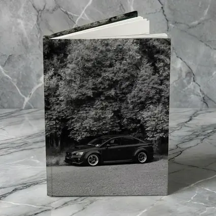 Subaru WRX Black Sedan Forest Background