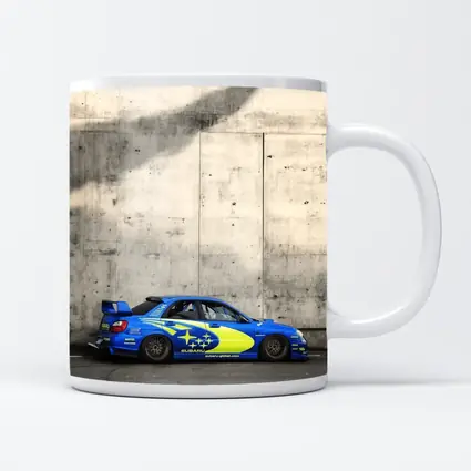 Subaru Impreza WRX Blue Rally Car Concrete Wall