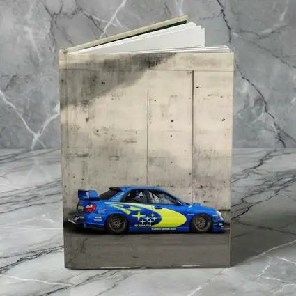 Subaru Impreza WRX Blue Rally Car Concrete Wall