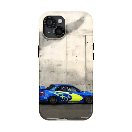 Subaru Impreza WRX Blue Rally Car Concrete Wall