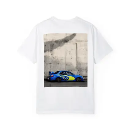 Subaru Impreza WRX Blue Rally Car Concrete Wall