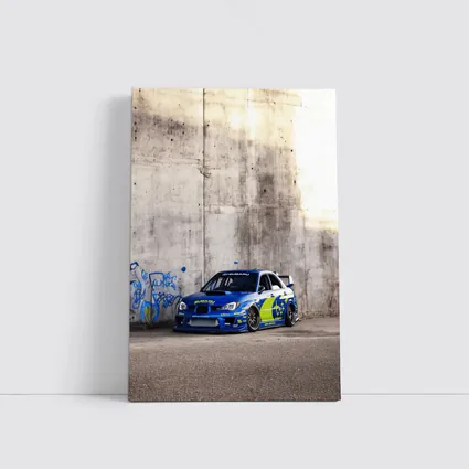Subaru Impreza WRX Blue Rally Car Wall
