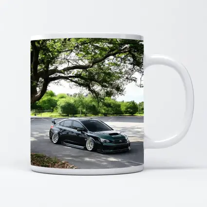 Subaru WRX STI Slammed Under Green Trees