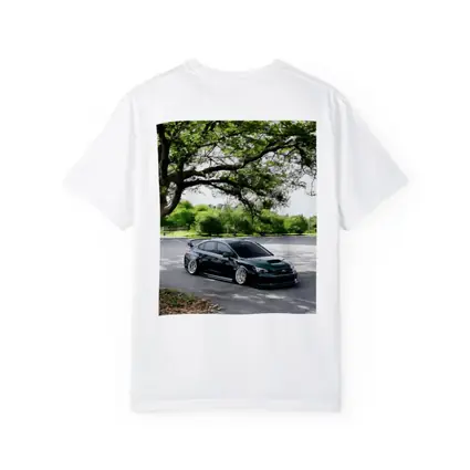 Subaru WRX STI Slammed Under Green Trees