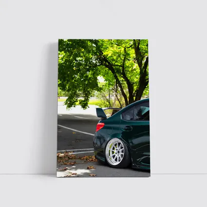 Subaru WRX STI Green Stance Street Shot