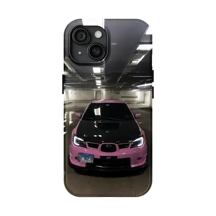 Pink Subaru WRX STI Underground Parking Garage