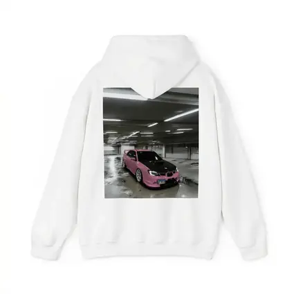 Pink Subaru WRX STI Underground Parking Garage