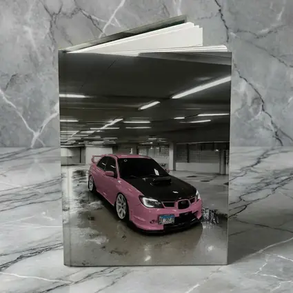 Pink Subaru WRX STI Underground Parking Garage