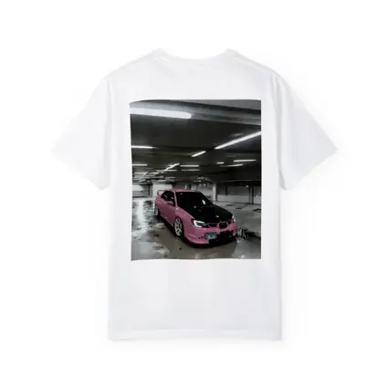 Pink Subaru WRX STI Underground Parking Garage