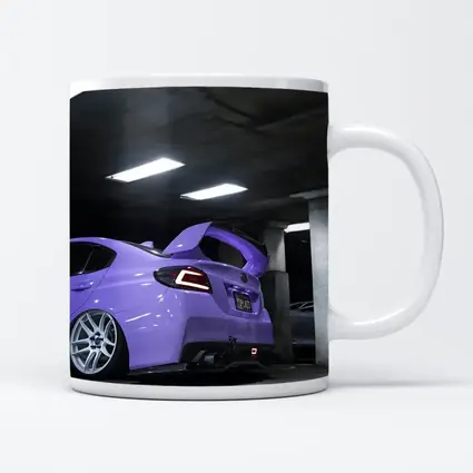 Purple Subaru WRX Parked Underground Garage