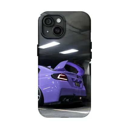 Purple Subaru WRX Parked Underground Garage