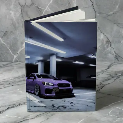Subaru WRX Purple Stance Parking Garage Night