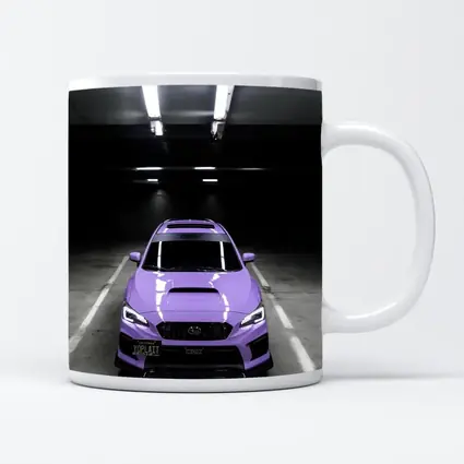 Purple Subaru WRX Parked Underground Garage