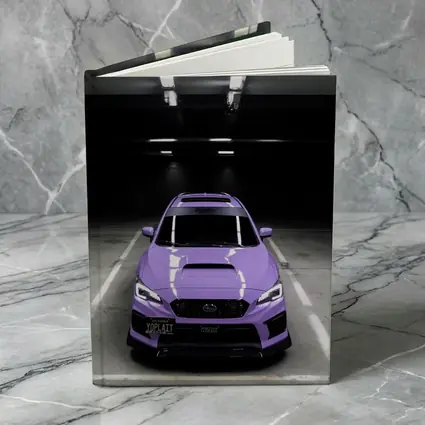 Purple Subaru WRX Parked Underground Garage