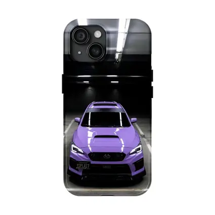 Purple Subaru WRX Parked Underground Garage