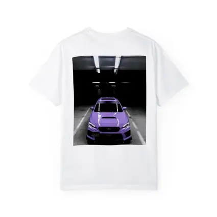 Purple Subaru WRX Parked Underground Garage